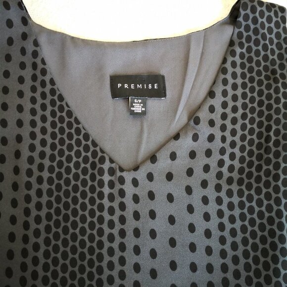 Premise Grey/Black Polka Dot Sleeveless Top Small - Picture 3 of 3